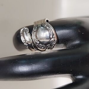Vintage Silver Tone Spoon Ring